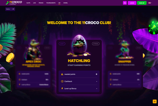 VIP program p&aring; 11Croco Casino