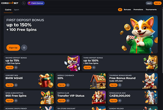 Bonusser og kampagner på Corgibet Casino