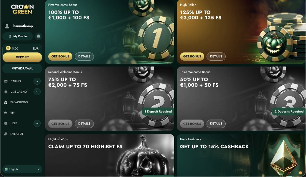 Bonusser og kampagner på Crowngreen Casino