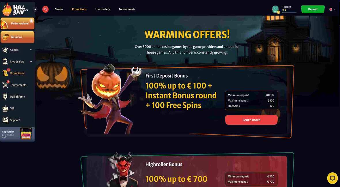 Bonusser og kampagner på Hellspin Casino