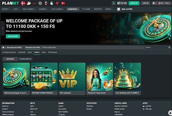 Bonusser og kampagner på Planbet Casino