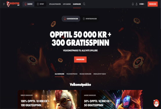 Bonusser og kampagner på Rooster bet Casino