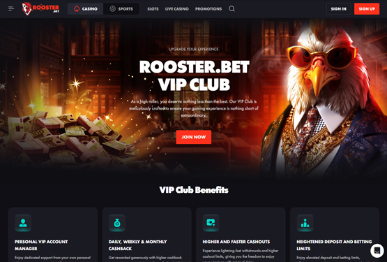 VIP program på Rooster bet Casino 