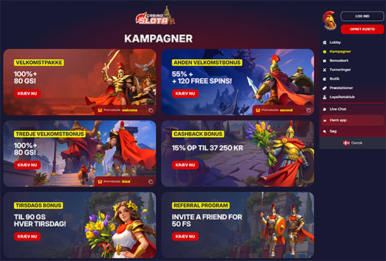 Bonusser og kampagner på Slota Casino