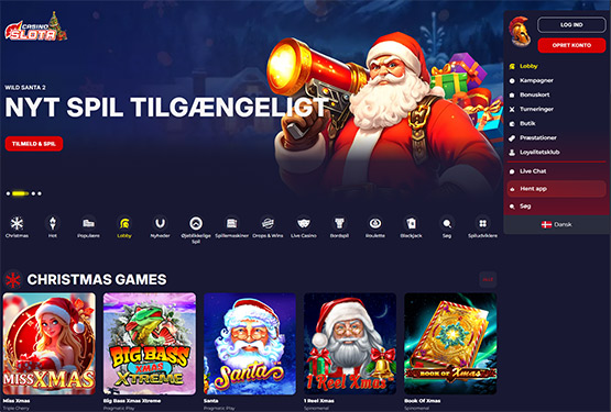 Hovedside på Slota Casino Site