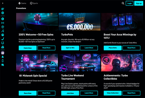 Bonusser og kampagner på Turbowins Casino