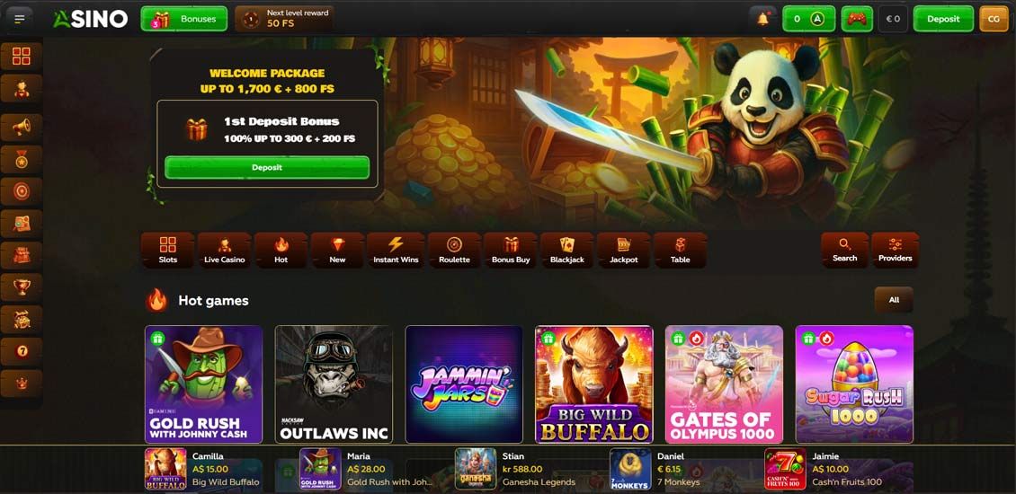 Asino Casino registreringsproces trin 3