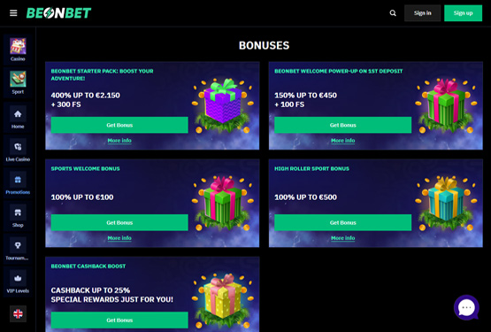 Bonusser og kampagner på BeOnBet Casino