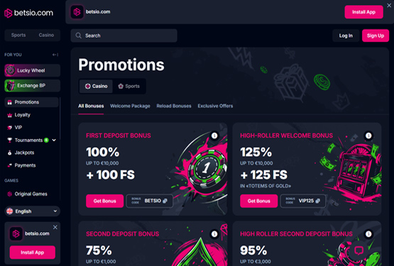 Bonusser og kampagner på Betsio Casino