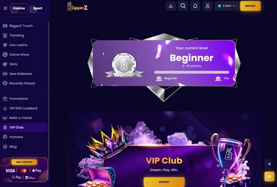 VIP program på BiggerZ Casino