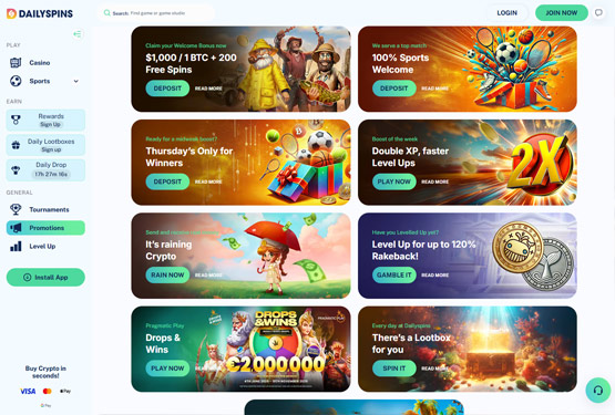 Bonusser og kampagner på Dailyspins Casino