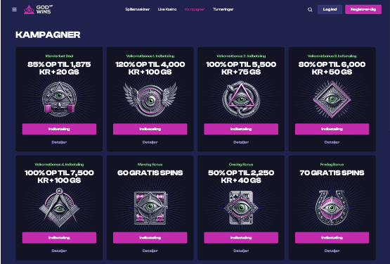 God Of Wins Casino bonustilbud