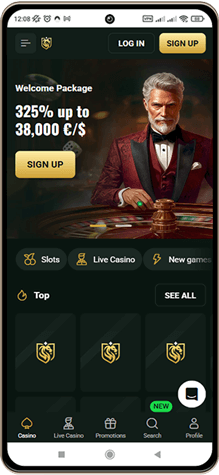 Goldex Casino Hovedside på Mobilskærm