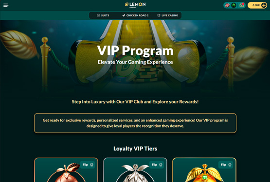 VIP program p&aring; Lemon Casino