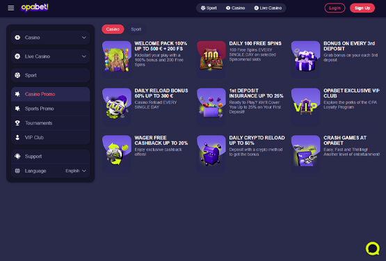 Bonusser og kampagner på Opabet Casino