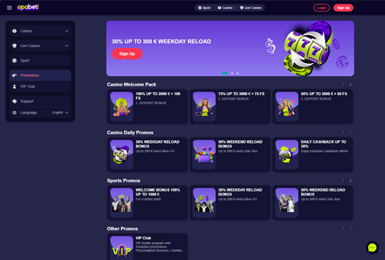 Bonusser og kampagner p&aring; Opabet Casino