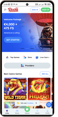 Rooli casino på mobilskærm