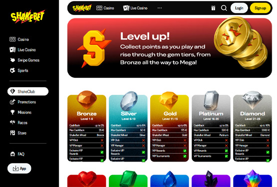VIP program på Shakebet Casino 