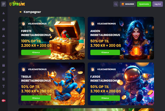 Bonusser og kampagner på Spinline Casino