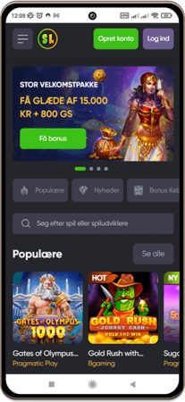 Spinline Casinos Hovedside på Mobilskærm