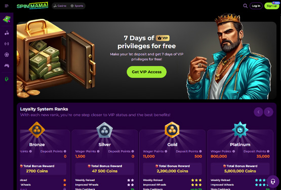 VIP program på Spinmama Casino