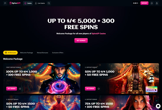 Bonusser og kampagner på SpinsUP Casino