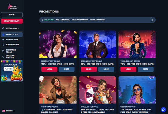 Bonusser og kampagner på Trips Casino