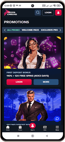 Trips Casinos Hovedside på Mobilskærm