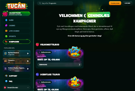 Bonusser og kampagner på Tucan Casino