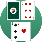 Double på 8 mod dealerens 5’er eller 6’er (viste kort) med ét kortspil