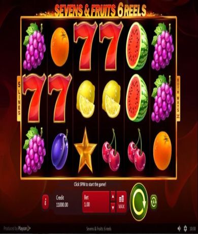 Spil gratis lige nu på 5 Super Sevens & Fruits: 6 reels online slot fra Playson | Danske Casinoer