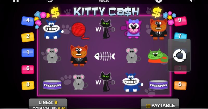 Spil gratis lige nu på Kitty Cash, spillemaskine online fra 1X2gaming | Danske Casinoer
