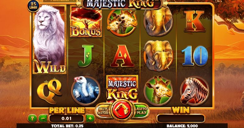 Spil gratis lige nu på Majestic King online spilleautomat fra Spinomenal | Danske Casinoer