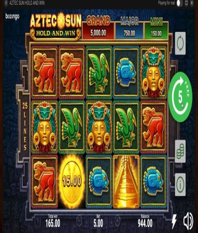 Spil gratis lige nu på Aztec Sun Hold and Win online slot fra Booongo | Danske Casinoer